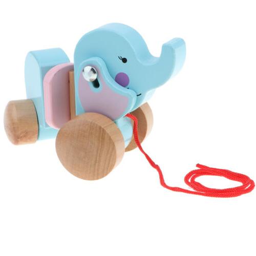 jouet d elephant en bois bleu pour
