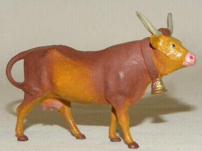 jouet figurine animaux de ferme boeuf marron