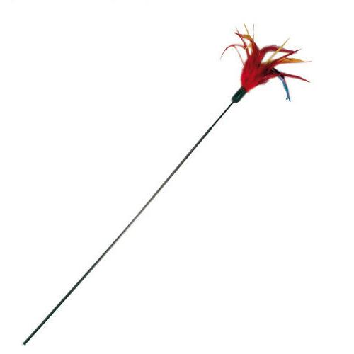 jouet pour chat fouet a plumes coloris