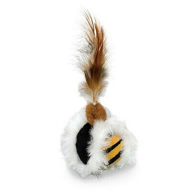 jouet pour chat peluche balle avec plumes
