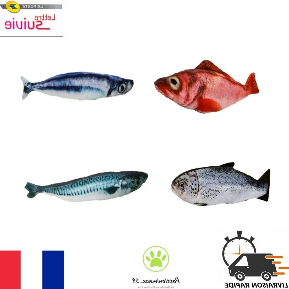 jouet pour chat poisson avec herbe a