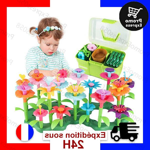 jouets de construction de jardin de fleurs