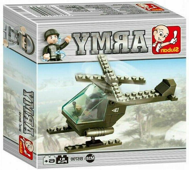 kit jouet de construction helicoptere militaire avec