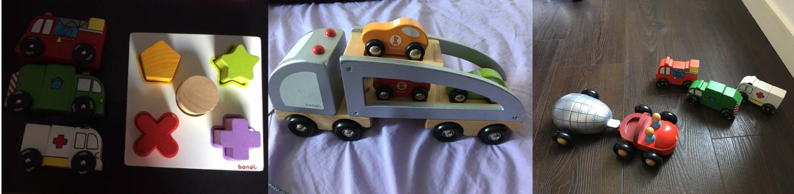 lot de jouets puzzle et vehicules en