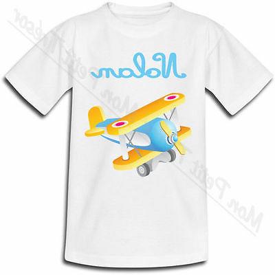 t shirt enfant avion jouet avec prenom