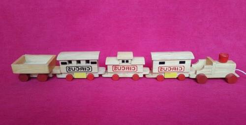 train circus en bois avec ses wagons