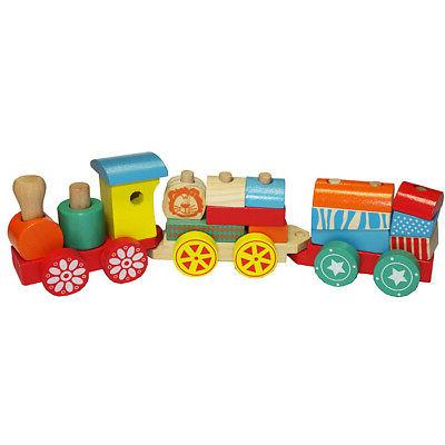 train en bois jouet enfant tres colore