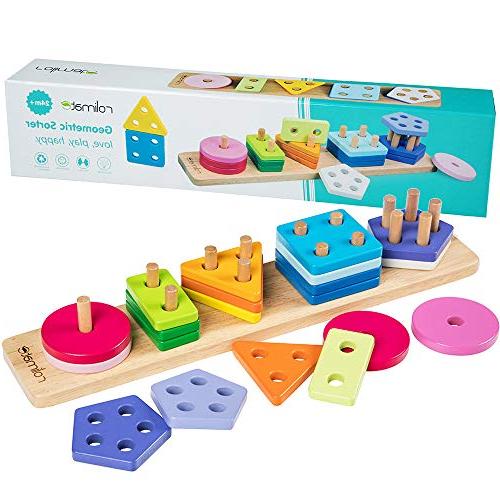 wooden educational shape recognition geometric
