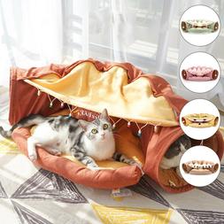 Lit tunnel chat avec tapis coussin centre jeu jouet tunnel c
