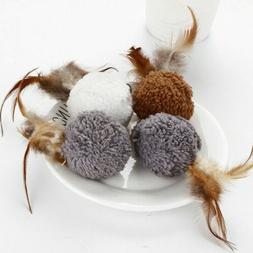 Lot 3 Balles Plume Pour Chat