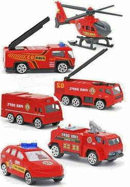 Lot 6 Voiture Camion Pompier Metal Plastique Jouet Enfant Ca