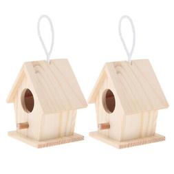 Lot de 2 bo&icirc;tes &agrave; oiseaux en bois ornithologiques suspendu