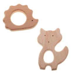 Lot de 2pcs Anneaux de Dentition en Bois-Jouets pour B&eacute;b&eacute;-