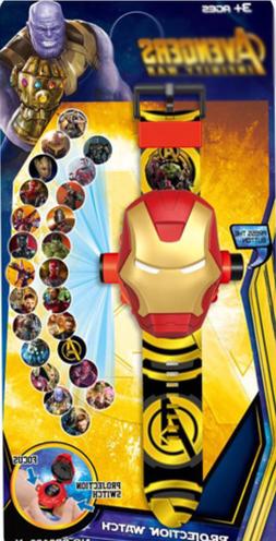 Montre projecteur enfant gar&ccedil;on Avengers Iron Man id&eacute;al ca