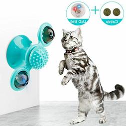 Moulin &agrave; vent jouet pour chat avec herbe &agrave; chat et boule t
