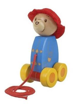 Ours Paddington en bois 15 cm a tirer pour bebe 12 mois - Jo