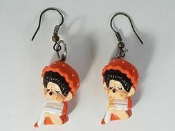 Paire de boucles d'oreilles bijou KIKI figurines jouet vinta
