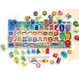 Puzzle en bois B&eacute;b&eacute; Enfants En Bas &Acirc;ge Nombre Forme Anima