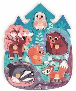 Janod PUZZLE HEUREUX FOR&Ecirc;T Jouet En Bois Nouveau