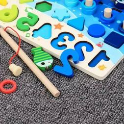 &eacute;ducatifs En Bois Enfants Maths-p&ecirc;che-comptage-g&eacute;om&eacute;trie