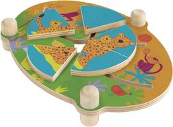 Selecta Jouet en Bois Puzzle Coulissant Jungle Jeu de Patien