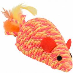 Souris BIBI orange 21 cm. Jouet pour chat .