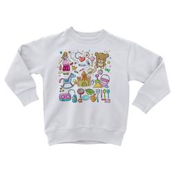 Sweatshirt Enfant Aquarelle Chateau Princesse Jouet Enfant D