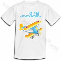 T-shirt Enfant Avion Jouet avec Pr&eacute;nom Personnalis&eacute;