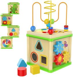 TOP BRIGHT Jouet Cube Dactivit&eacute; en Bois  Enfant 1 an Jeu Pe