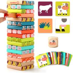 TOP BRIGHT Jouet Tour de Blocs Empilables en Bois pour Enfan